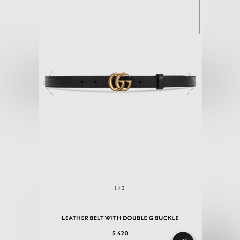 GUCCI LEATHER BELT WITH DOUBLE G BUCKLE Like New! - Picture 4 of 6